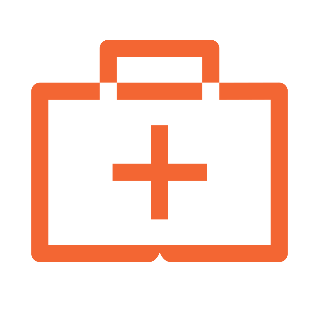 Icon of a medical kit with a cross symbol represents learning more about HSV, Learn more about your health